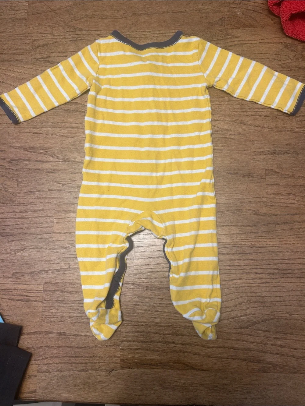 Carter’s Yellow Striped Footie Pajamas with Truck Size 9 Months